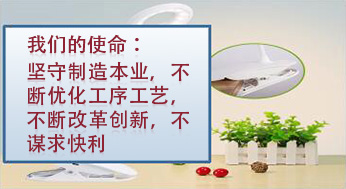 我們的使命：堅(jiān)守制造本業(yè)，不斷優(yōu)化工序工藝，不斷改革創(chuàng)新，不謀求快利